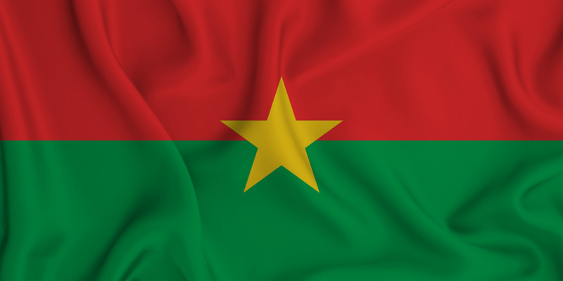 waving flags of burkina faso